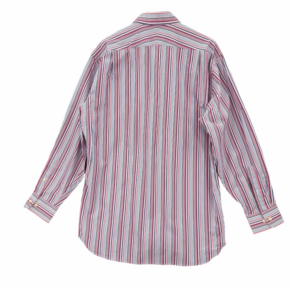 Peter Millar Multi Stripe Button Down Shirt Size 17 43 Classic Fit Cotton NWT - Picture 7 of 16